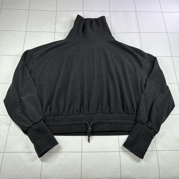 Sweaty Betty Sweatshirt Women 12 Charcoal Gray Melody Fleece Funnelneck Pullover - Picture 1 of 9